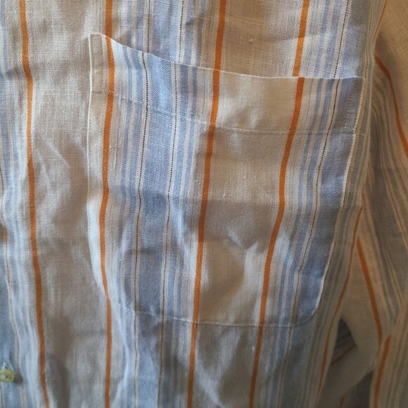 Men's Robert Talbott 100% Linen shirt - XL - 54" chest - Oversize button front - Picture 3 of 13